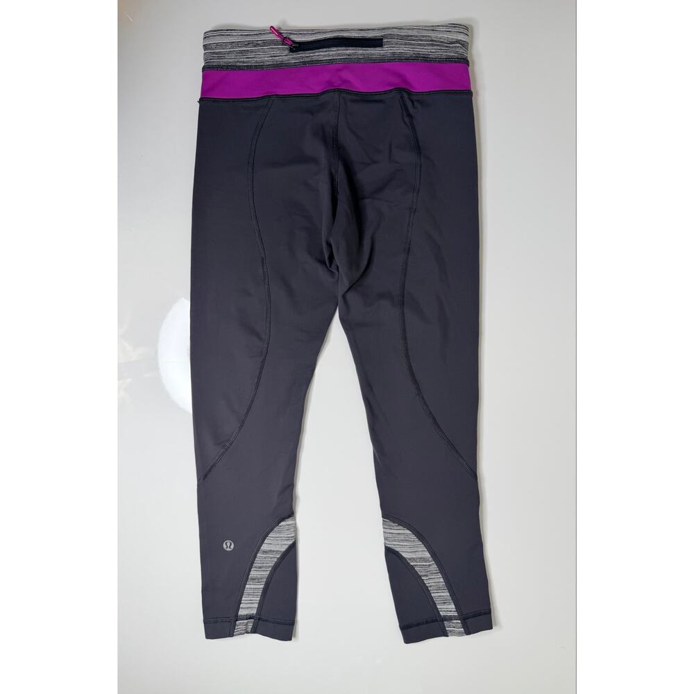 Lululemon Run Inspire Crop II Leggings Women's Size 4 Gray/Purple